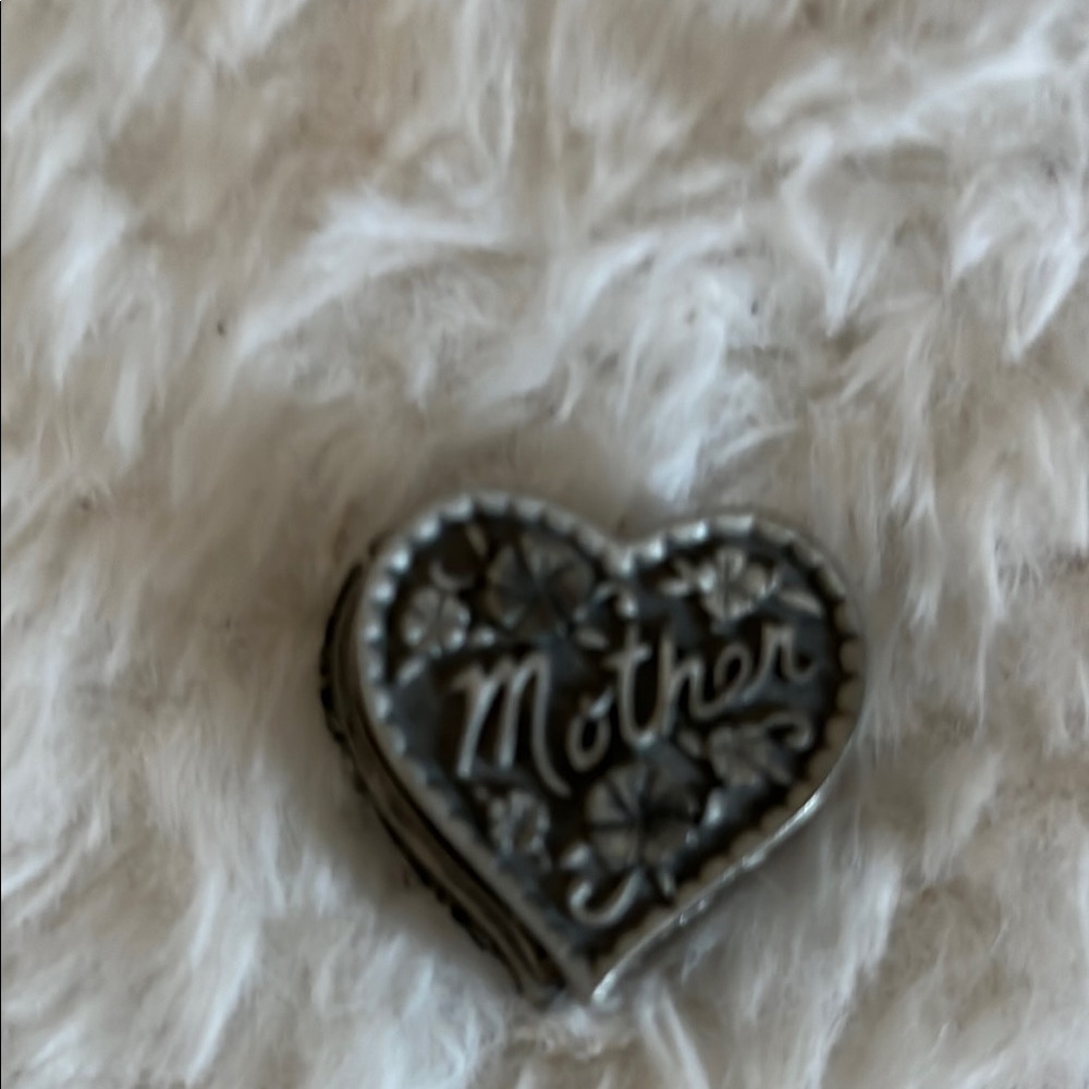 Vintage pewter Ms Dee Trinket box / pin, earring, for mother.